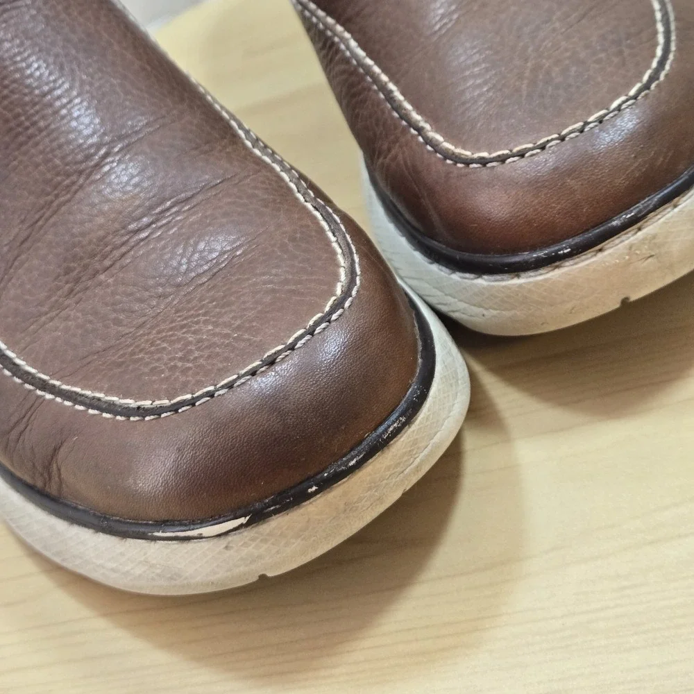 Johnston & Murphy Brown Leather Slip On Loafers Men's 8M Comfort Casual Shoe